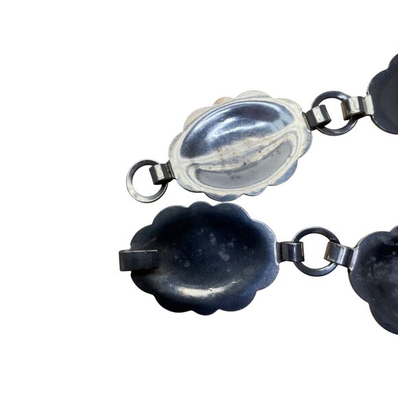 Vintage Silver Oval Concho Belt Engraved Native Arrows Adjustable - Picture 3 of 4